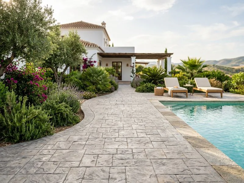 hormigón impreso para jardines
